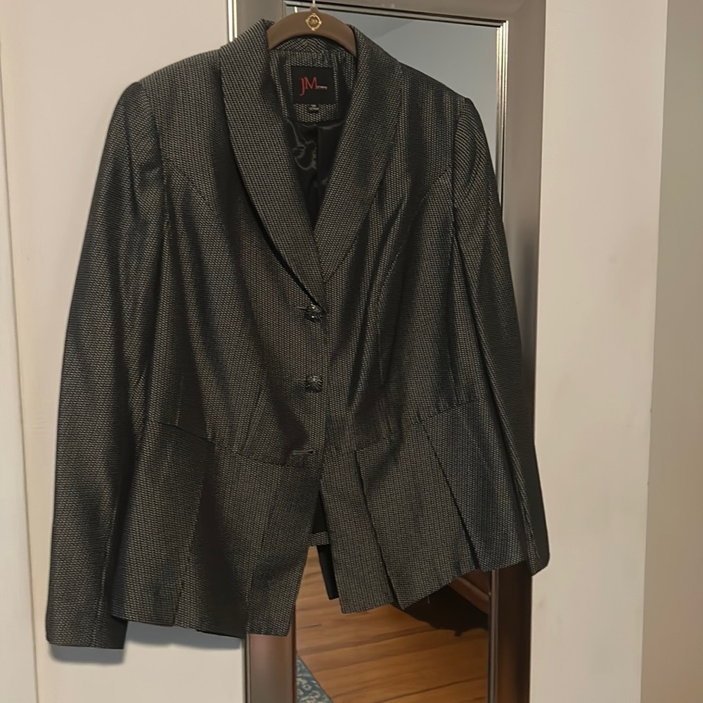 JM Studio shawl collar holiday/evening blazer jacket size 14W